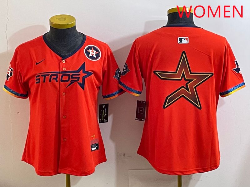 Women Houston Astros Blank Orange Fourth generation Joint Name 2025 Nike MLB Jersey style 8